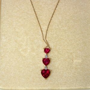 NWOT red sapphire 10k gold chain necklace